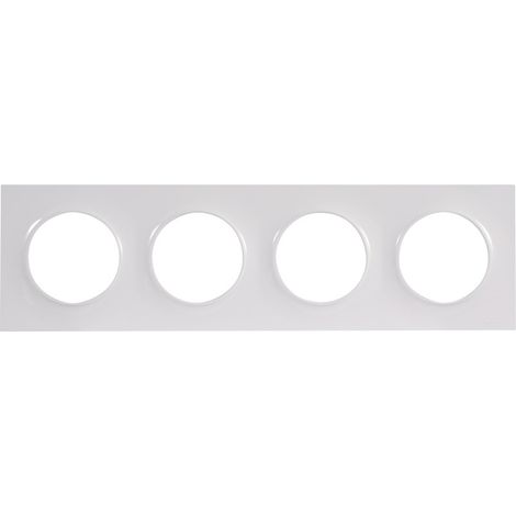 Schneider Electric – Plaque Schneider Odace Styl blanche 4 postes horizontaux/verticaux – Entraînement 71 mm – Pour installation en milieu professionnel