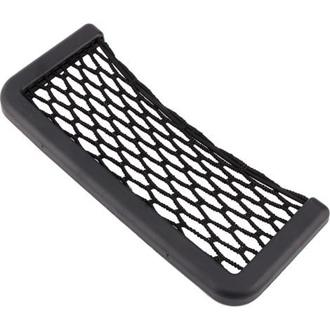 Organizer da tasca per sedile auto, materiale in poliestere, nastro adesivo biadesivo, scomparto in rete liscia, 8,4 x 25 cm -Crezuo
