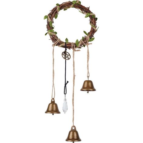 CREATCABIN Witch Bells for Protection Handles Door Chimes Wind Witchcraft Bell Decorative Vintage Handmade Altar Supplies Wiccan Bell Door to Attract Witch Objects (1/5)
