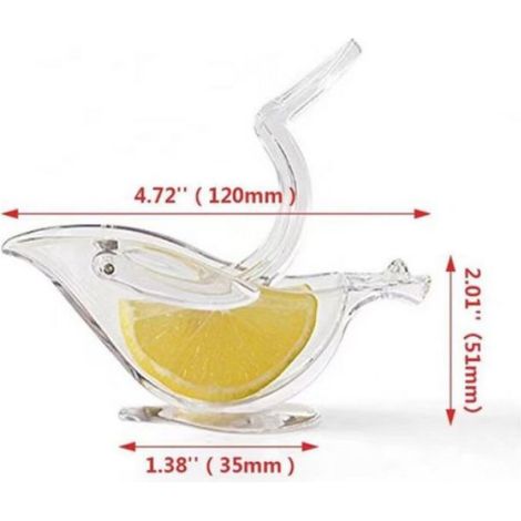 Presse-Agrumes Manuel - Acrylique Transparent Forme Oiseau - Pour Citron et Agrumes - 2 Pièces (1/5)
