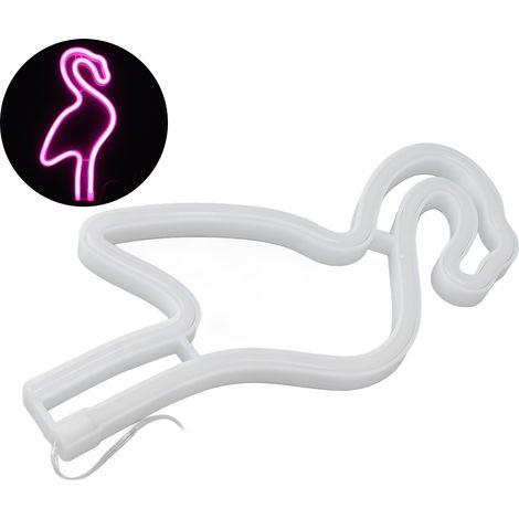 Enseigne lumineuse néon flamant rose mignon, alimentée par piles ou USB, LED décorative pour chambre, chambre d'enfant, salon, bar ou fête. Idéale pour une chambre, une chambre d'enfant, un salon ou u (1/5)