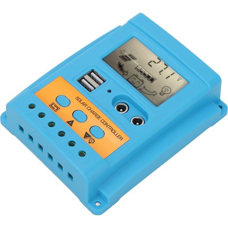 Régulateur de charge solaire 12V 24V auto-identification 2 ports USB écran LCD haute efficacité pour batterie étanche 50A (1/5)