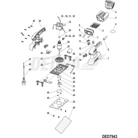 Accessoire pour ponceuse Dedra ded7943 haute résistance facile installation (1/2)