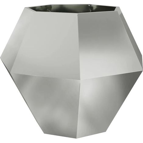 Jardinière rectangulaire 100 x 100 x 80 cm design extérieur pratique moderne en acier galvanisé argent