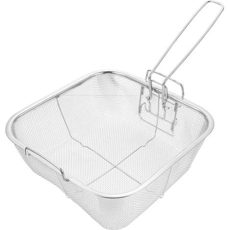 Panier à friture en acier inoxydable 24x24cm égouttoir huile (1/5)
