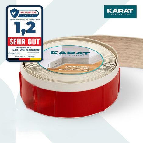 Plinthe auto-adhésive, 50 x 15 mm, Chêne, L =  15 m, Plinthe de cuisine, Plinthe  PVC flexible