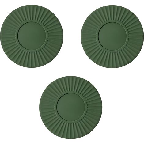 3 dessous de plat en gel de silice, ronds, résistants à la chaleur, 161 mm, blanc/vert/rouge (1/5)