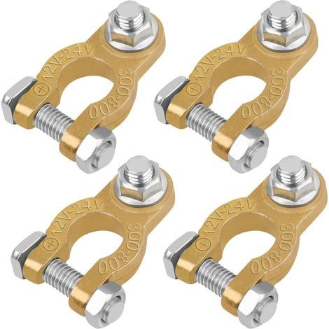 Collier de serrage batterie voiture 12 V 2 paires Collier de serrage batterie boulon M8 Collier de serrage batterie Collier de serrage batterie cuivre pour batterie voiture avec coussinet anti (1/5)