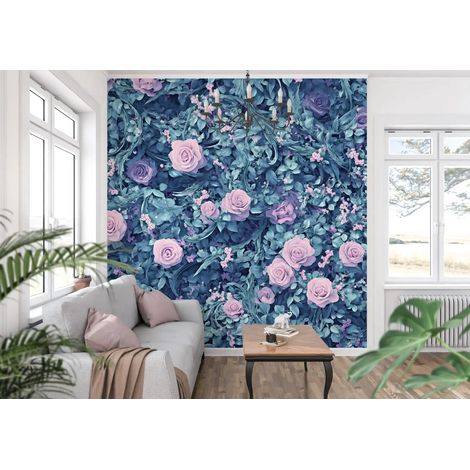 Papier Peint Floral - Roses en Profusion - 150 x 250 cm (1/2)