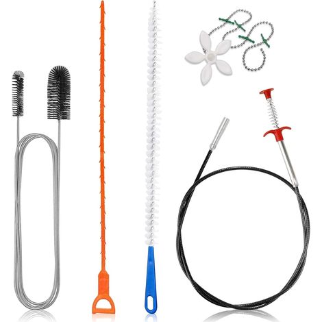 5 Pièces Furet Deboucheur Canalisation, Brosse de Furet Deboucheur Flexibles Debouchage Brosse de Nettoyage Réutilisable pour Égouts Cuisine/Salle de Bain (1/5)