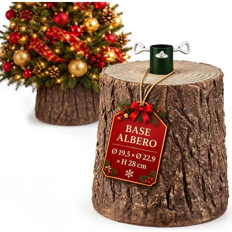 Base Tronco Albero di Natale Supporto Universale 40 mm con Ganci 23.5 18 x 28Hcm (1/5)