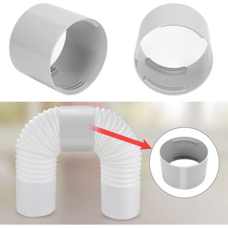 Raccord universel pour tuyau d'évacuation climatiseur mobile, 150mm, résine ABS, blanc, adaptable à tous systèmes de ventilation. (1/5)
