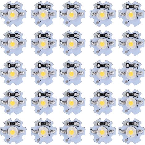Perles LED SMD haute luminosité 5V, perles LED haute puissance 0,5W, perles 0,5W avec substrat en aluminium, lampe torche DIY, tête de lampe décorative, projecteur, lumière naturelle. (1/5)