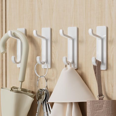 2 ganchos para puerta, ganchos para toallas, metal inoxidable, adhesivo extrafuerte, baño (1/5)