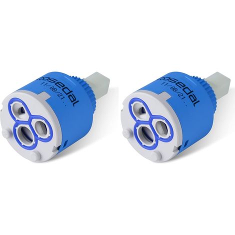 SEDAL 35 MM Cartouche à Pied Plat en Céramique, Cartouche de Robinet de 35 mm, Cartouche Standard de Rechange, Adaptée au Robinet de Cuisine et au Robinet de Lavabo, Bleu, 1PC (Lot de 2) (1/5)