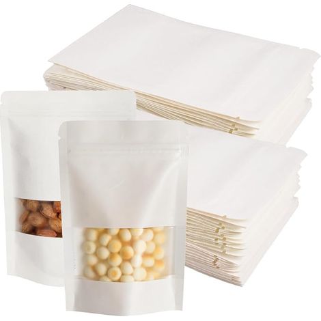 Sachet Kraft Alimentaire Blanc avec Fenetre, 14 x 9 cm (1/5)