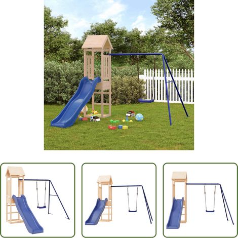 vidaXL Balançoire enfants - Aire de jeux d'extérieur bois de pin massif (1/5)