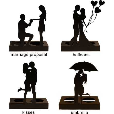 Bougeoir en fer, statuette romantique pour couple, cadeau idéal pour un anniversaire de mariage