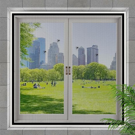 Moustiquaire magnétique, Moustiquaire de fenêtre réglable, Sans perçage ni vissage, 110 x 120 cm (1/4)