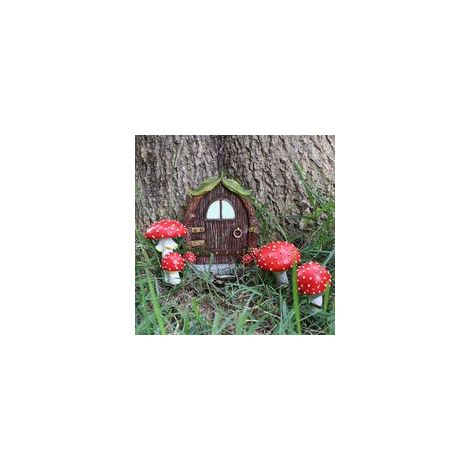 Maison de fée en résine super mignonne, décoration de jardin, modèle phosphorescent, mini sculpture d'extérieur (1/4)
