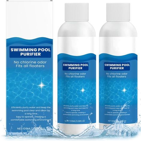 Schwimmbadwasserreiniger, flüssiger Poolreiniger, hält das Wasser kristallklar, geeignet für alle oberirdischen und eingelassenen Schwimmbecken. (1/5)