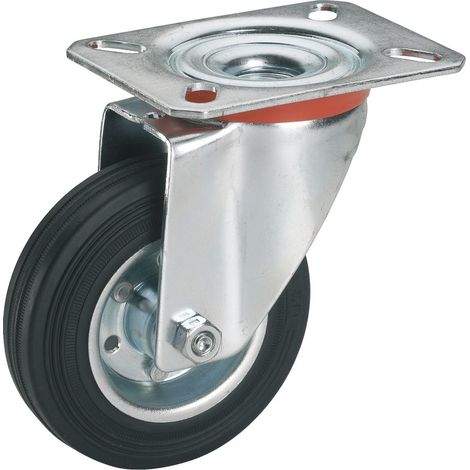 Lenkrolle mit Platte 200 x 50 mm, Tragkr. 210 kg Möbelrollen (1/2)