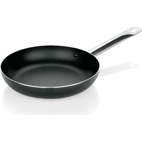 Poêle antiadhésive Ø 24 cm H 5 cm fond plat aluminium poignée inox - Was Germany (1/2)