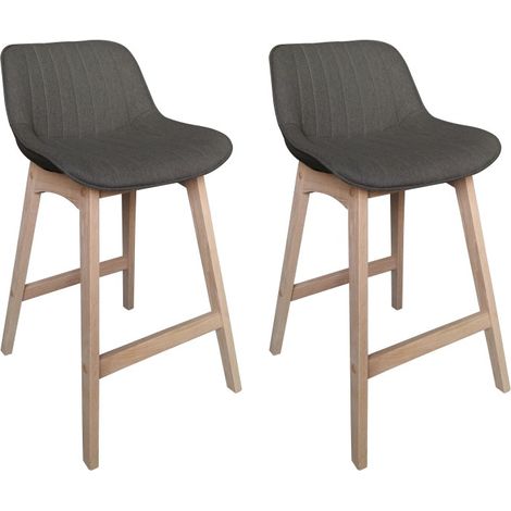 Set Insel- & Barstühle Eiche MELLOW-Stoff 65 cm (1/5)