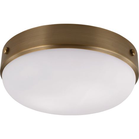 Plafoniera Contemporanea Cadence Acciaio Ottone Scuro Antico Vetro 2 Luci E27 (1/3)