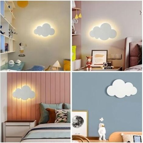 Applique LED Nuage pour chambre d'enfant, lampe de chevet, veilleuse, éclairage mural décoratif pour chambre, salon, escaliers, 18 W, 3 éclairages (1/4)