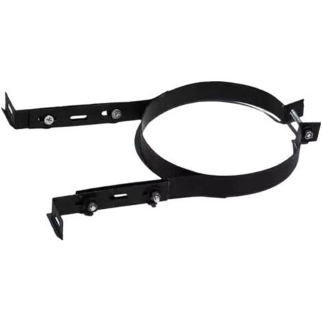 BUNTHAUS Support de Tube de Cheminée, Collier de Serrage Réglable, Collier de Serrage en Acier Inoxydable pour Conduit de Cheminée, Matériel Ménager, Sangle Murale pour Tuyau de Poêle, 125mm (1/5)