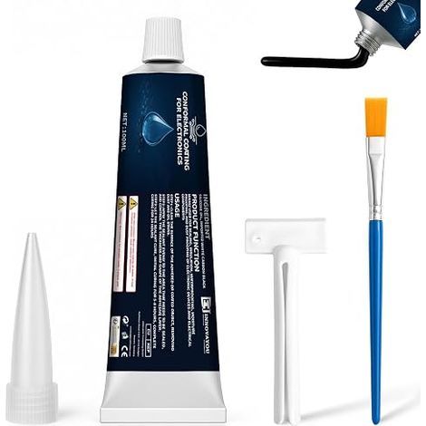 Gel isolante elettrico nero da 100 ml, sigillante in silicone, impermeabile, isolamento ad alta fluidità, trasparente, per circuiti stampati, luci a LED, schede di controllo elettrodomestiche (1/5)