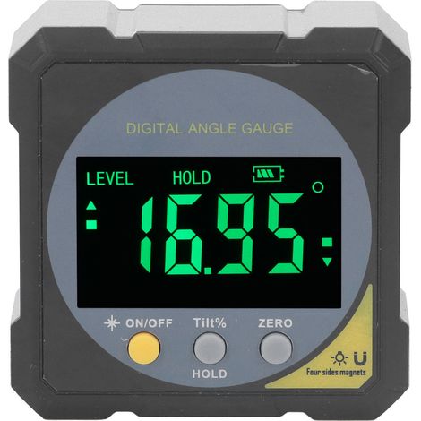 Jauge d'inclinaison numérique magnétique étanche avec affichage LCD rétroéclairé IP54 (1/5)