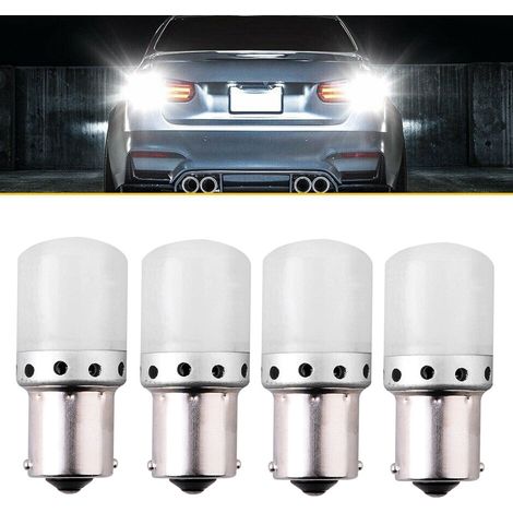 Ortviai – 4er-Set LED-Lampen 1156 BA15S P21W SMD – Bremslicht, Rücklicht und Kennzeichenbeleuchtung – 12 V, Reinweiß (1/5)