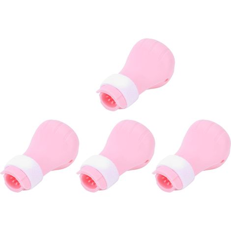 Couvre-pattes pour le bain des animaux, produits de toilettage, administration de médicaments, coupe des ongles, injections, protections anti-griffures et anti-morsures (roses) (1/5)