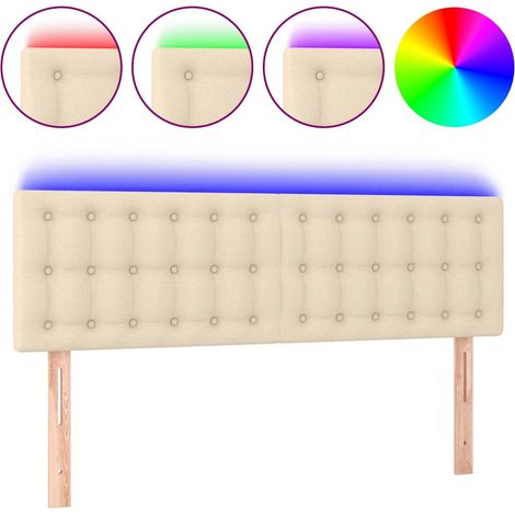 Maison Exclusive - Testiera a LED Crema 144x5x78/88 cm in Tessuto (1/5)