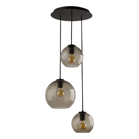 Lampadario Nowodvorski Vetro nero vetro fumé Ø40 3xE27