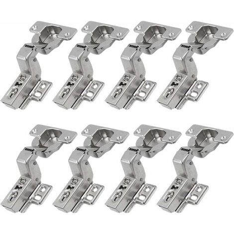 [JAMAIS UTILISÉ]110 Degré Rentrant Charnières 35mm sans Amortissement pour Porte de Placard Cuisine Charniere pour Meuble Armoires Ferrage Rentrant Applique-8pcs - Argent (1/4)