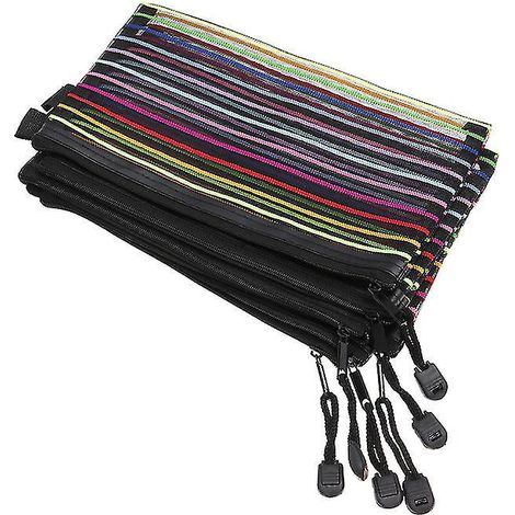 Lot de 12 sacs de rangement en filet avec fermeture éclair