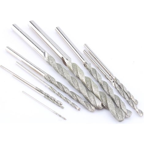 Juego de 10 brocas con punta de diamante para vidrio, azulejos y piedra, de 0,8 a 4,0 mm. (1/5)