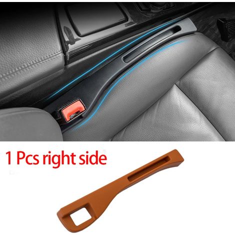 (Marron - Droite) Combleur d'espace entre les sièges auto - Accessoires auto pour véhicules - Bande anti-fuite et anti-chute avec trou - Décoration intérieure (1/5)