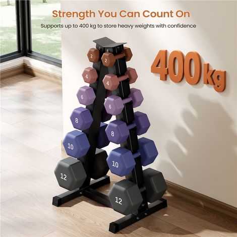 Yaheetech Support à Haltères 6 Niveaux en Métal Charge Max 400kg Gym Maison (1/5)
