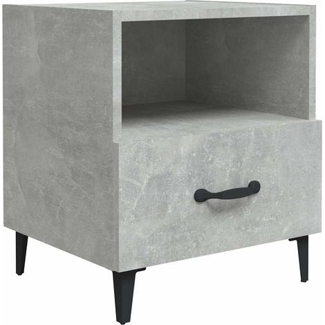 Maison Exclusive - Comodino Grigio Cemento in Legno Multistrato (1/5)