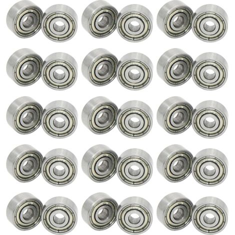 Paquet de 30 roulements à billes 623zz, roulements à billes miniatures à double blindage en métal, adaptés aux planches à roulettes, scooters,3MM10MM4MM (1/5)