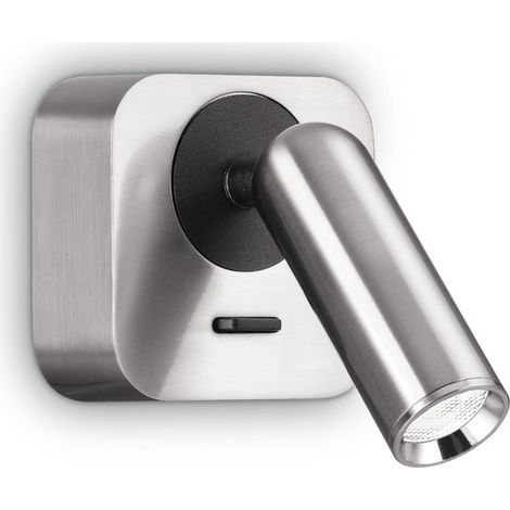 Liseuse carrée décorative DEL nickel, 3000K 3.5W (1/2)