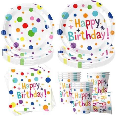 Kit Vaisselle Anniversaire,Party Set, assiettes, serviettes et gobelets, décoration de table, décoration d'anniversaire,Assiette Carton Papier Tasses Serviettesr Nappe pour Fête de Noël (1/5)