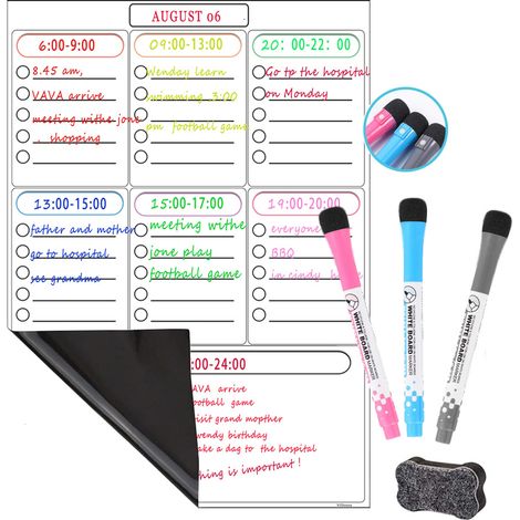 Calendrier Magnetique Effaçable - Tableau Blanc Magnetique pour Refrigerateur Mur Cuisine Maison - Liste Courses - 1 Piece (1/5)