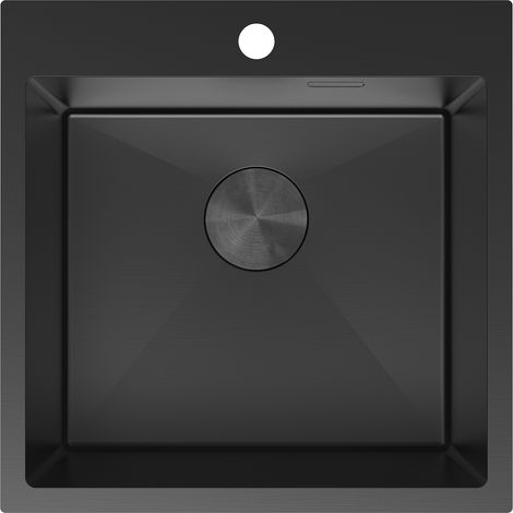 Mexen Solix Edelstahlspüle 1-becken 500 x 500 mm, schwarz - 6407501000-70 (1/5)
