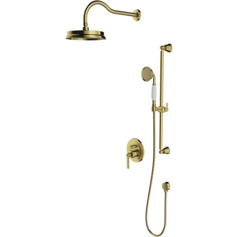 OMNIRES Armance - Conjunto de ducha con grifo empotrado, con cuerpo de montaje, diámetro 22,5 cm, latón cepillado SYSAM20BSB (1/2)