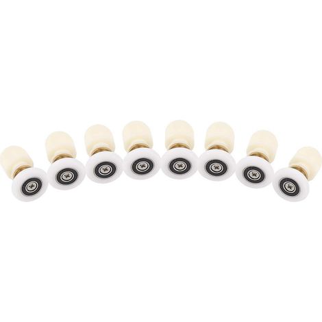 8-teiliges Set Duschkabinenrollen aus Messing und ABS für Schiebetüren, Rollen für Badezimmer, langlebige WC-Türrollen, Zubehör, Hardware-Werkzeug (25 mm)